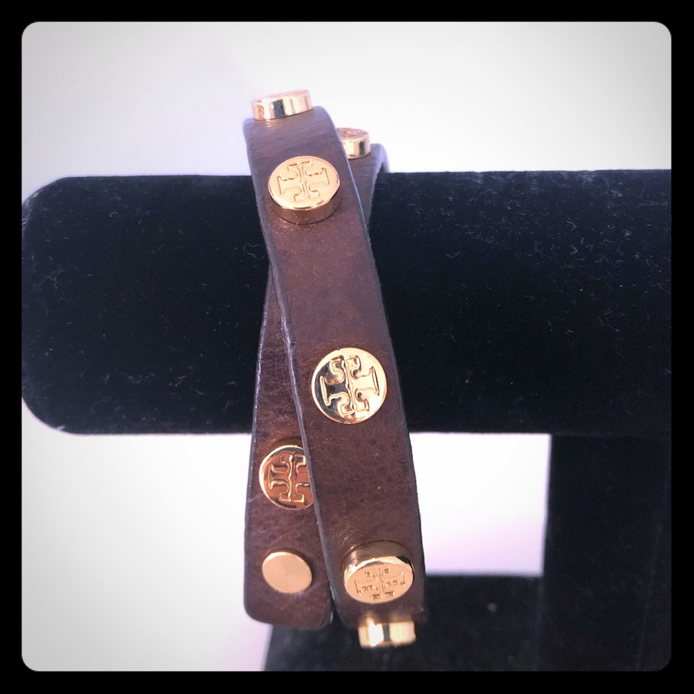 Tory Burch Double Wrap Logo Stud Bracelet